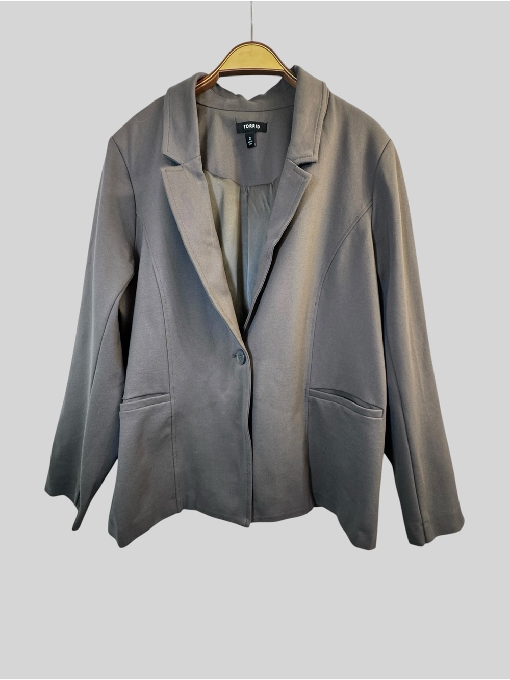 Torrid Women’s Grey Stretch Blazer Single Button Workwear Jacket Plus Size 3X